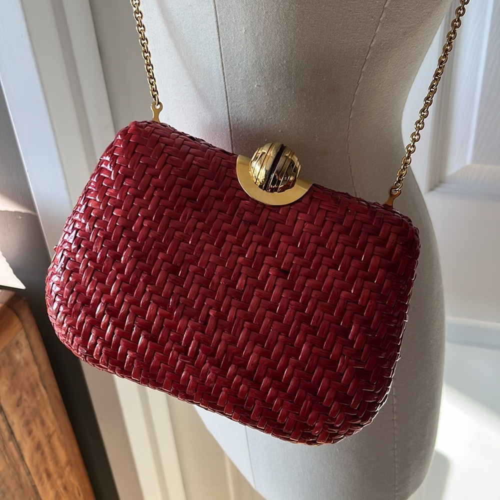 Vintage rodo red wicker crossbody